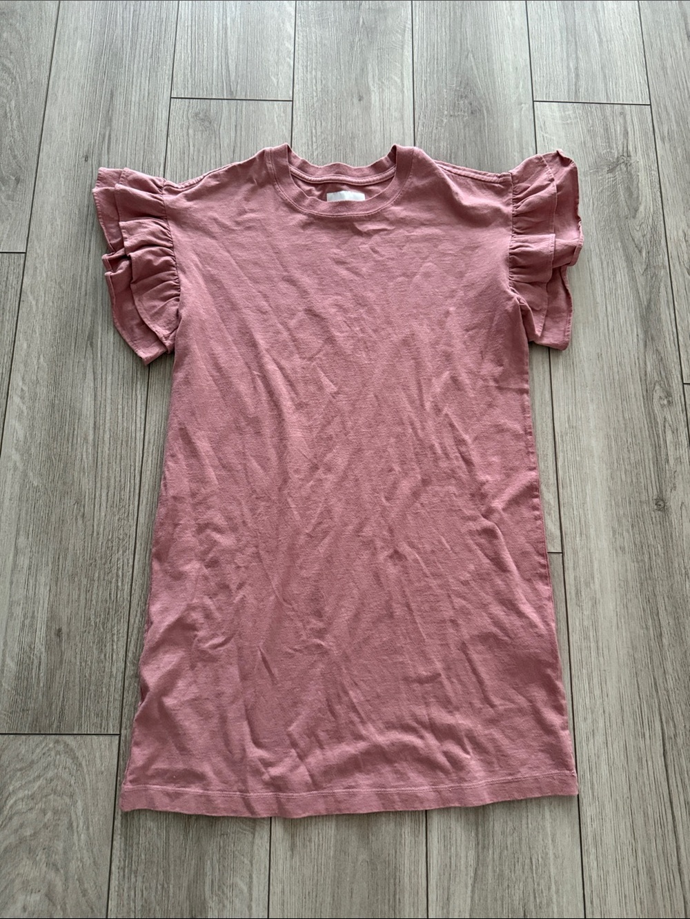 Current/Elliott "The Carina" cotton ruffle sleeve casual dress Dusty rose size 1